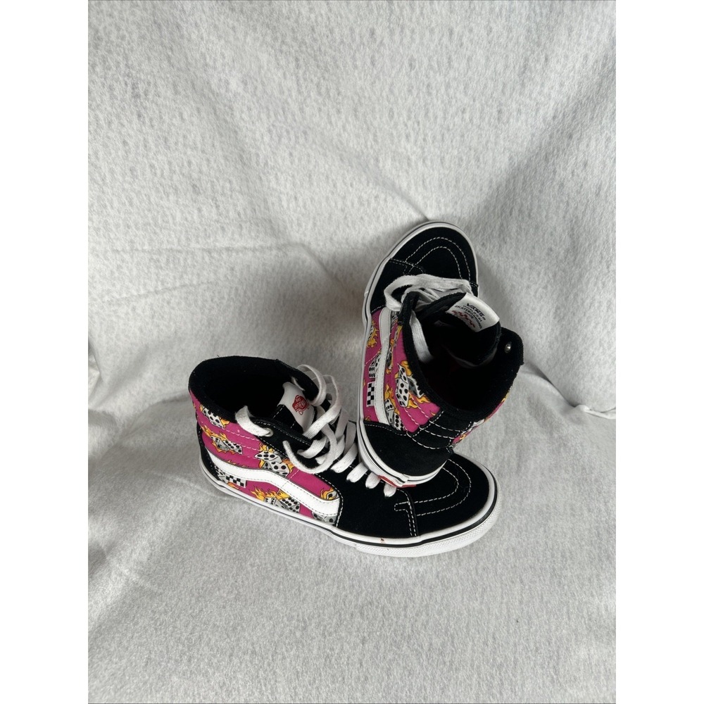 Vans Sk8-Hi Sneakers Flaming Dice Black Pink Men's Size 7.5